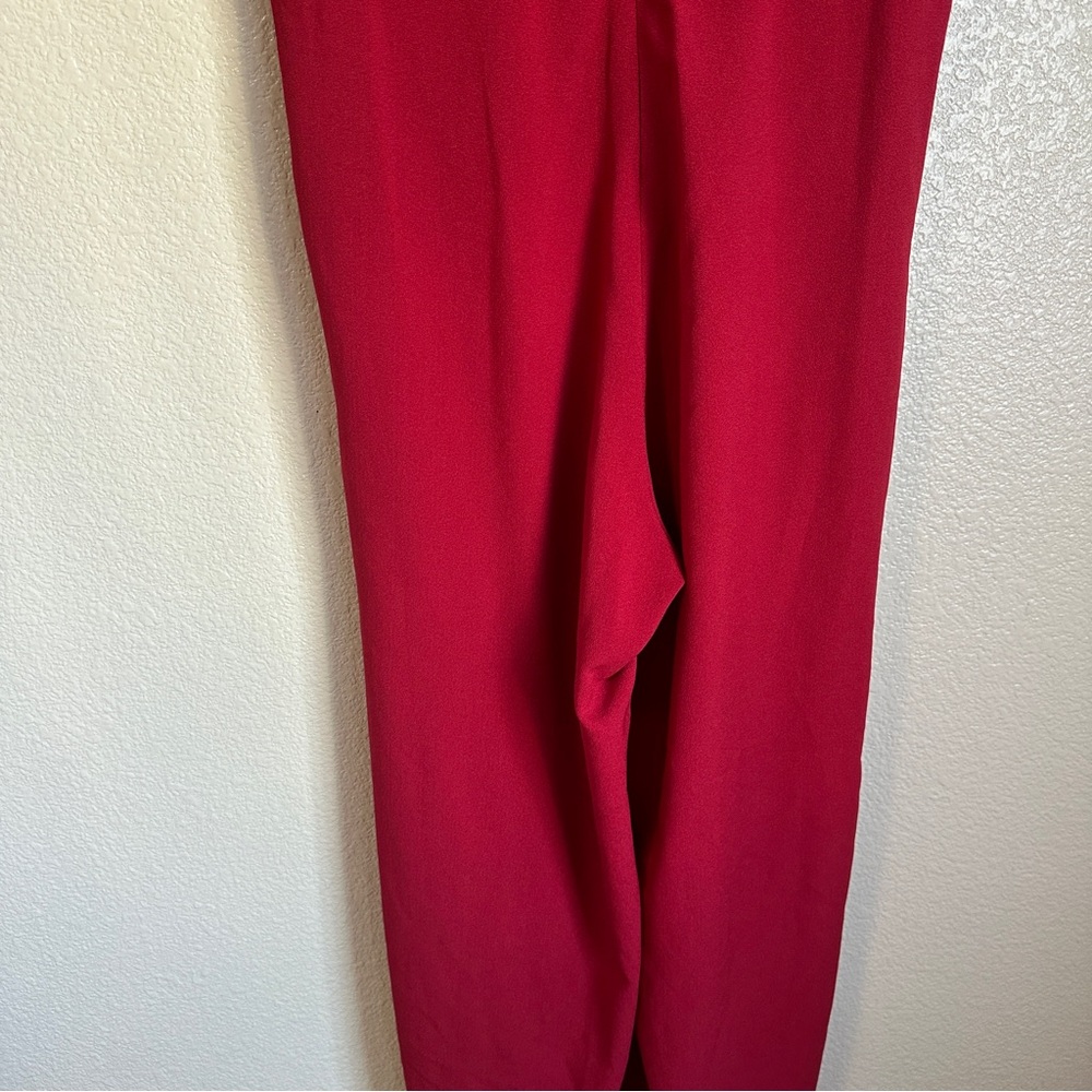 Julia Jordan Red Pantsuit Wide Leg Sz 2 Puff Sleeves - Picture 9 of 12